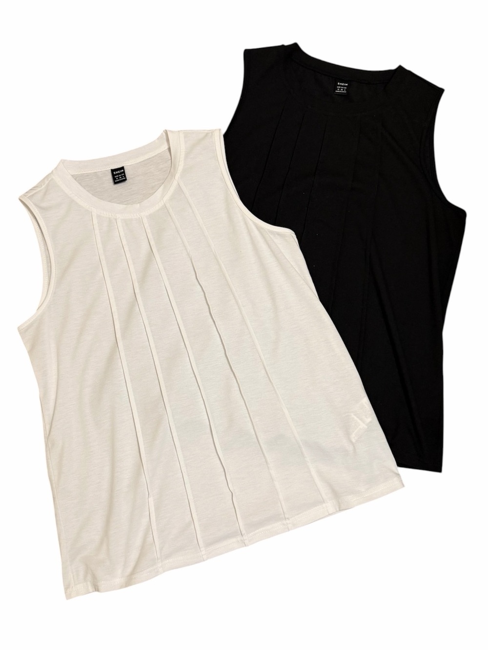 SHEIN Tanks with Front Pleating, Set of 2
